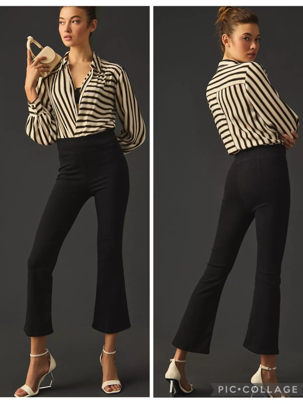 EUC FRAME The Jetset Black Pull On Crop Mini Boot Jeans